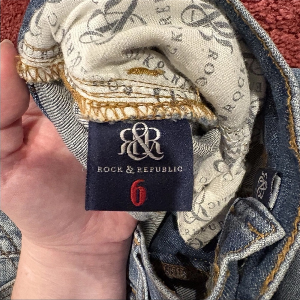 Rock & Republic Distressed Blue Jean Shorts - Picture 3 of 6